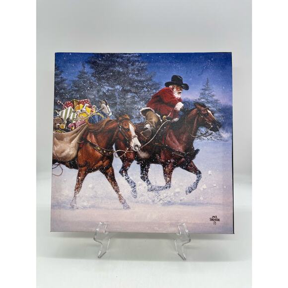 Jack Sorenson Santa's Big Ride & Christmas Rush Canvas Prints 12x12 - Picture 2 of 8